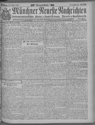 Münchner neueste Nachrichten Samstag 25. Juli 1891