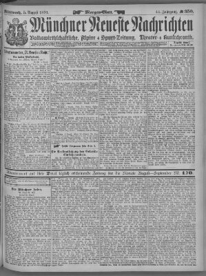 Münchner neueste Nachrichten Mittwoch 5. August 1891