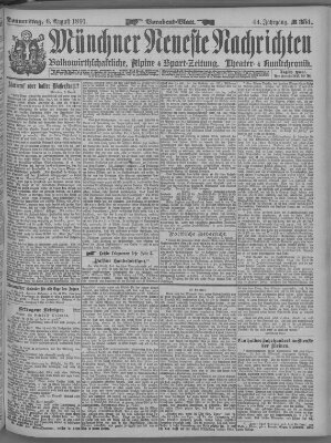 Münchner neueste Nachrichten Donnerstag 6. August 1891