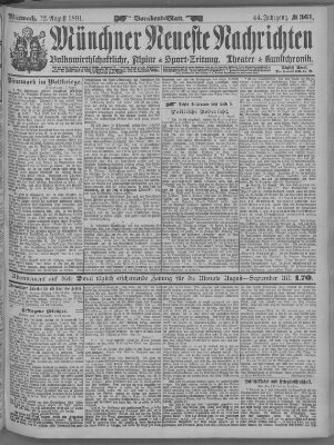 Münchner neueste Nachrichten Mittwoch 12. August 1891