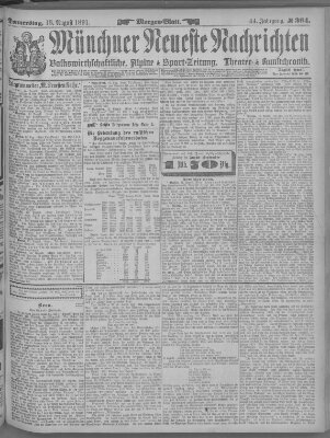 Münchner neueste Nachrichten Donnerstag 13. August 1891