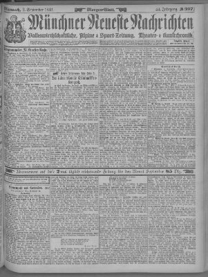 Münchner neueste Nachrichten Mittwoch 2. September 1891