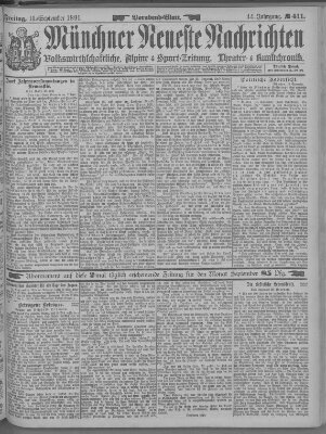 Münchner neueste Nachrichten Freitag 11. September 1891