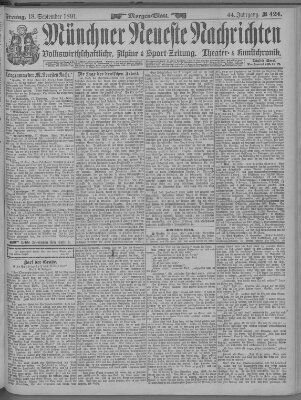 Münchner neueste Nachrichten Freitag 18. September 1891