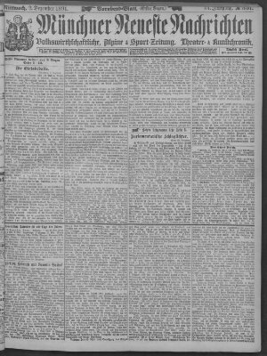 Münchner neueste Nachrichten Mittwoch 2. Dezember 1891