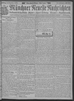 Münchner neueste Nachrichten Samstag 5. Dezember 1891