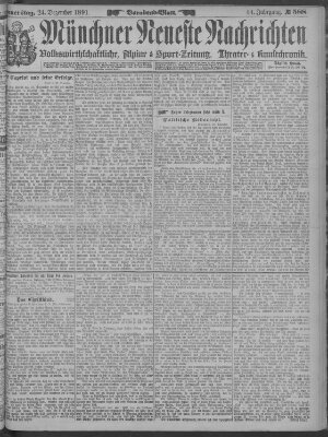 Münchner neueste Nachrichten Donnerstag 24. Dezember 1891