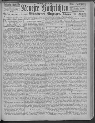 Neueste Nachrichten und Münchener Anzeiger (Münchner neueste Nachrichten) Mittwoch 24. November 1886