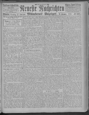 Neueste Nachrichten und Münchener Anzeiger (Münchner neueste Nachrichten) Samstag 27. November 1886