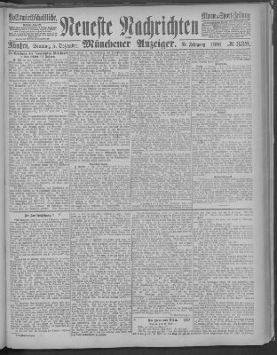 Neueste Nachrichten und Münchener Anzeiger (Münchner neueste Nachrichten) Sonntag 5. Dezember 1886