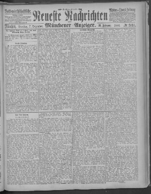 Neueste Nachrichten und Münchener Anzeiger (Münchner neueste Nachrichten) Dienstag 7. Dezember 1886