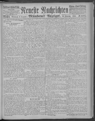 Neueste Nachrichten und Münchener Anzeiger (Münchner neueste Nachrichten) Mittwoch 8. Dezember 1886