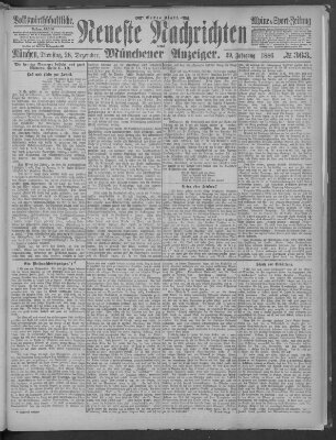 Neueste Nachrichten und Münchener Anzeiger (Münchner neueste Nachrichten) Dienstag 28. Dezember 1886