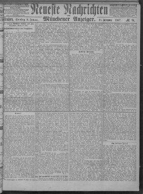 Neueste Nachrichten und Münchener Anzeiger (Münchner neueste Nachrichten) Samstag 8. Januar 1887