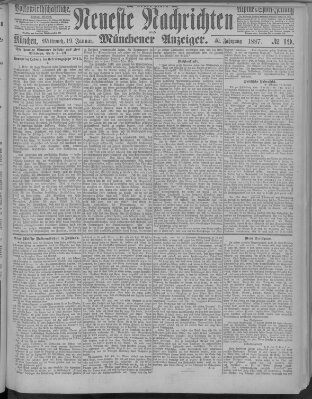 Neueste Nachrichten und Münchener Anzeiger (Münchner neueste Nachrichten) Mittwoch 19. Januar 1887