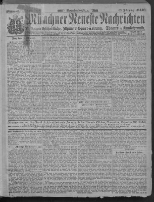 Münchner neueste Nachrichten Mittwoch 1. Oktober 1890