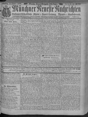 Münchner neueste Nachrichten Sonntag 19. Oktober 1890