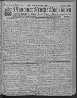 Münchner neueste Nachrichten Donnerstag 23. Oktober 1890