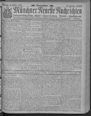 Münchner neueste Nachrichten Freitag 24. Oktober 1890