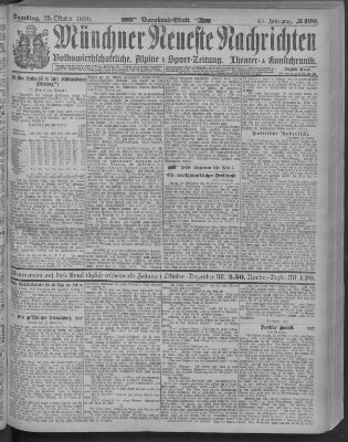 Münchner neueste Nachrichten Samstag 25. Oktober 1890