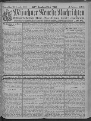 Münchner neueste Nachrichten Donnerstag 13. November 1890