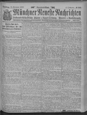 Münchner neueste Nachrichten Samstag 15. November 1890