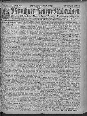 Münchner neueste Nachrichten Samstag 15. November 1890