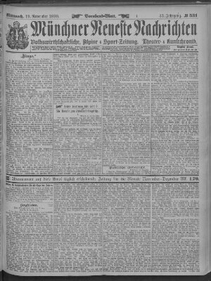 Münchner neueste Nachrichten Mittwoch 19. November 1890