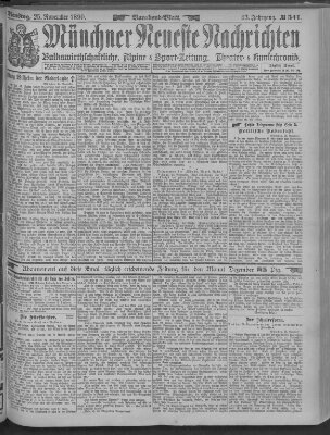 Münchner neueste Nachrichten Dienstag 25. November 1890