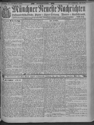 Münchner neueste Nachrichten Freitag 28. November 1890