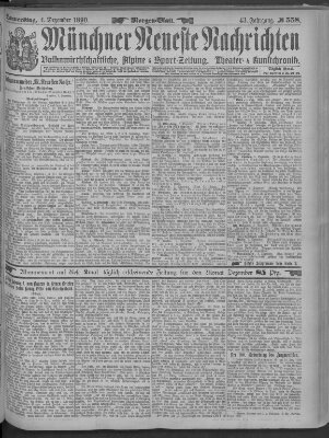 Münchner neueste Nachrichten Donnerstag 4. Dezember 1890