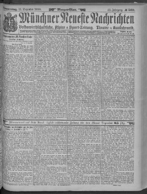 Münchner neueste Nachrichten Donnerstag 11. Dezember 1890