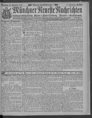 Münchner neueste Nachrichten Montag 29. Dezember 1890