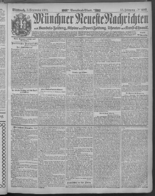 Münchner neueste Nachrichten Mittwoch 3. September 1902