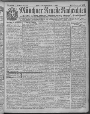 Münchner neueste Nachrichten Mittwoch 3. September 1902