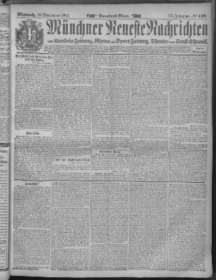 Münchner neueste Nachrichten Mittwoch 10. September 1902