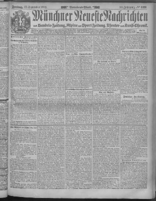 Münchner neueste Nachrichten Freitag 12. September 1902