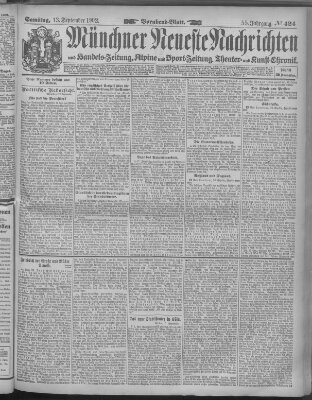 Münchner neueste Nachrichten Samstag 13. September 1902