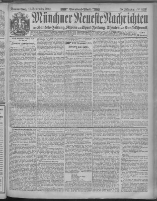 Münchner neueste Nachrichten Donnerstag 18. September 1902