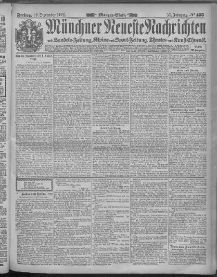 Münchner neueste Nachrichten Freitag 19. September 1902