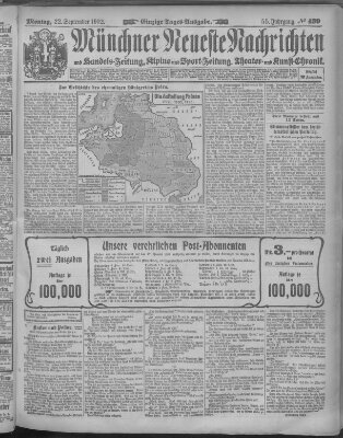 Münchner neueste Nachrichten Montag 22. September 1902