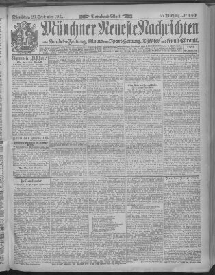 Münchner neueste Nachrichten Dienstag 23. September 1902