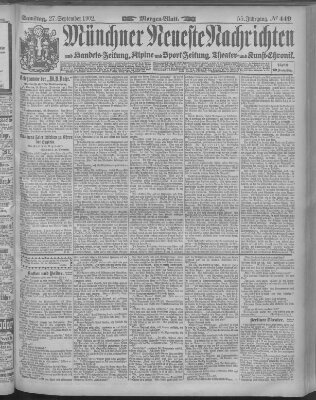 Münchner neueste Nachrichten Samstag 27. September 1902