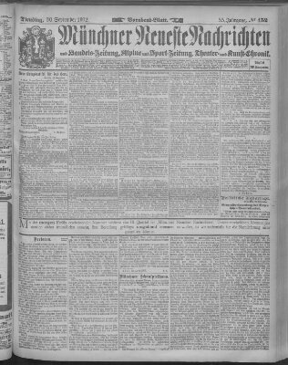 Münchner neueste Nachrichten Dienstag 30. September 1902