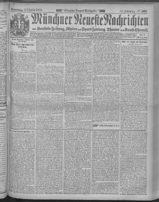 Münchner neueste Nachrichten Sonntag 5. Oktober 1902