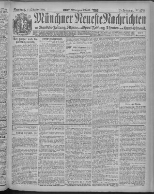 Münchner neueste Nachrichten Samstag 11. Oktober 1902