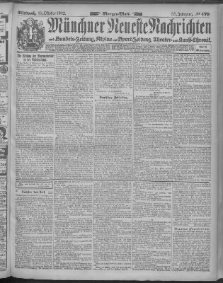 Münchner neueste Nachrichten Mittwoch 15. Oktober 1902