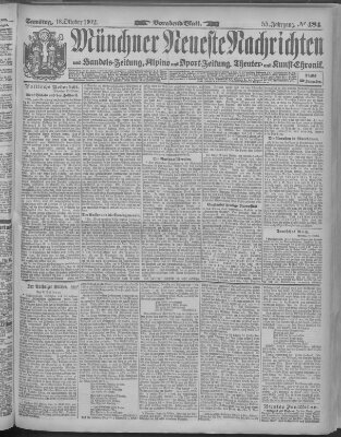 Münchner neueste Nachrichten Samstag 18. Oktober 1902