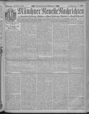 Münchner neueste Nachrichten Sonntag 19. Oktober 1902