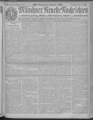 Münchner neueste Nachrichten Montag 20. Oktober 1902